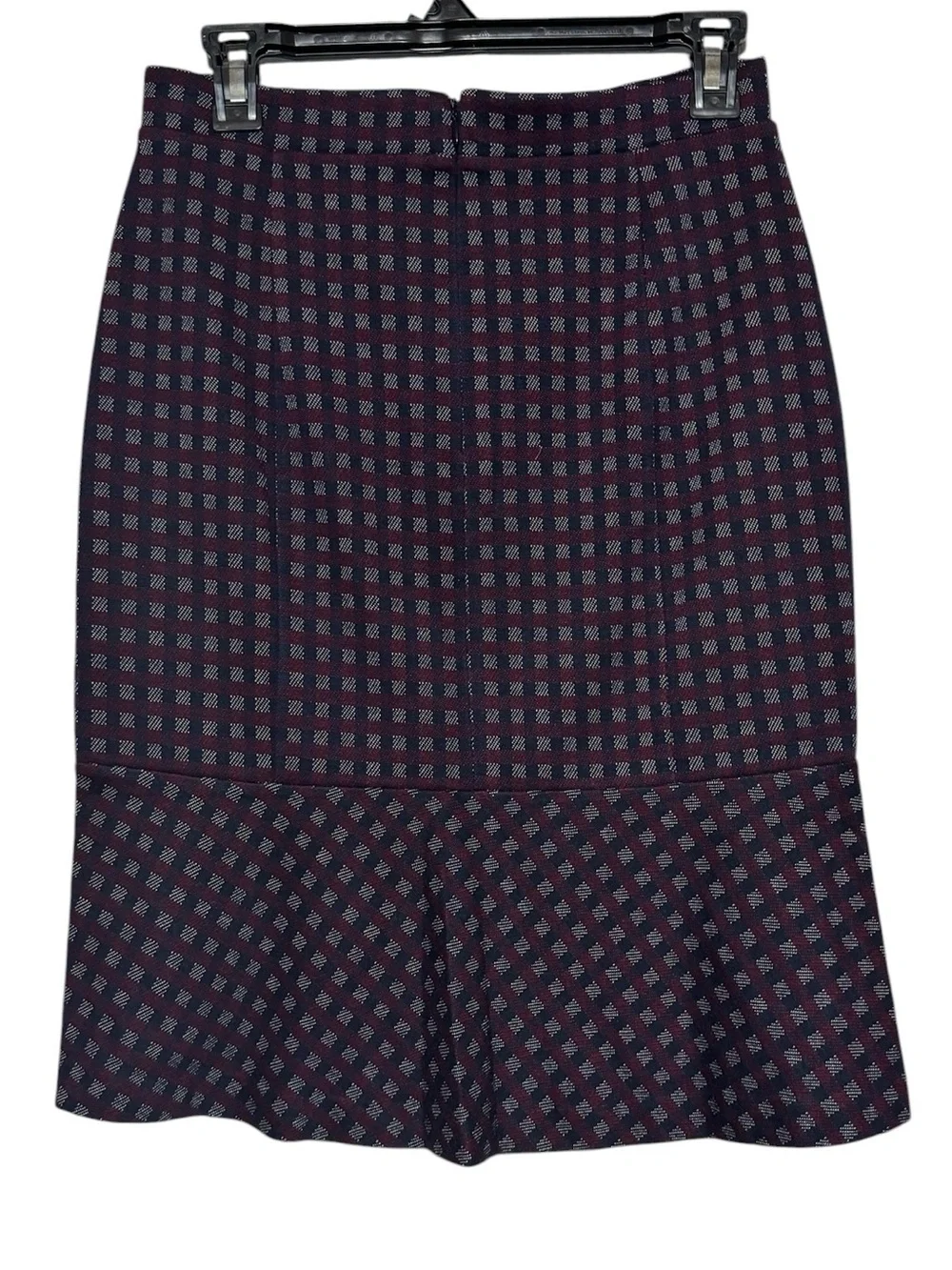 Ann Taylor Plaid Pencil Skirt Size 2 Peplum Office Career Fall Holiday Stretch